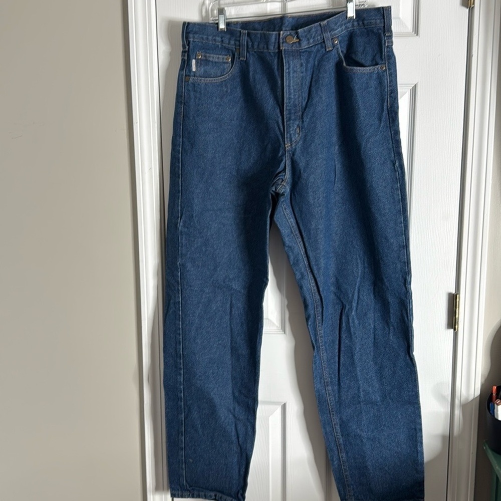 CARHARTT RELAXED FIT DENIM BLUE JEANS MEN'S SIZE 40X30 USA MADE 14806